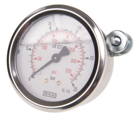 WIKA G 1/4 Pressure Gauge, 63 mm, 25 bar