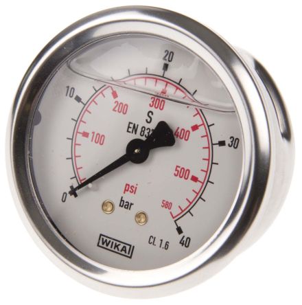 WIKA G 1/4 Pressure Gauge, 63 mm, 40 bar