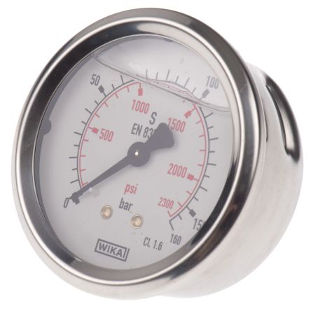WIKA G 1/4 Pressure Gauge, 63 mm, 160 bar