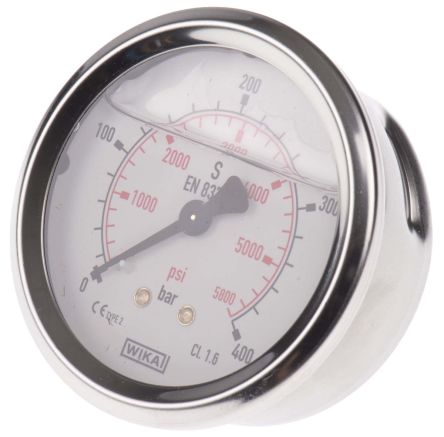 WIKA G 1/4 Pressure Gauge, 63 mm, 400 bar