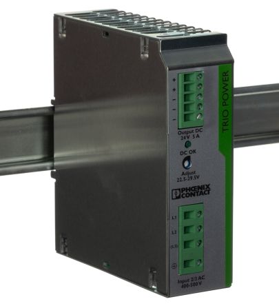 Phoenix Contact TRIO POWER Switched Mode DIN Rail Power Supply 575V ac AC Input 29.5V dc, 5 A Output DC 120 W