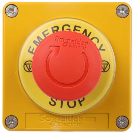 Schneider Electric Yellow Zinc Alloy Harmony XAP Turn Button Control Station - 1 Hole 22 mm Diameter