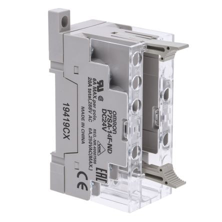 Omron P7SA 14 Way 24V dc DIN Rail Relay Socket, for use with G7SA Series
