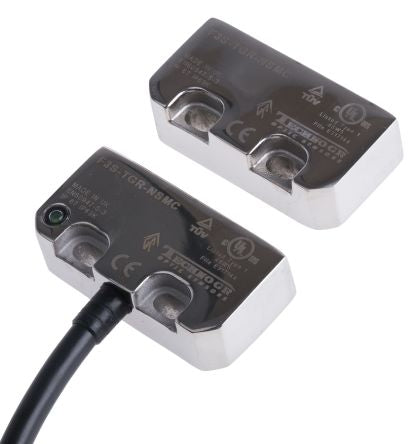 Omron F3S-TGR-N_C Series Hall Coded Non-Contact Safety Switch, Stainless Steel Housing, 24V, 2 NC, NO, 2 m Cable