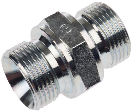 Parker 12HMK4S Hydraulic Straight Threaded Adapter Male G, 60 °, Steel, 0.75 in Hose ID