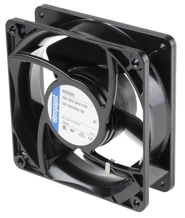 ebm-papst 4000 N Series Axial Fan, 230V ac, 145 m³/h, 16.5 W, 717 mA Max 119 mm, 119mm, 38 mm