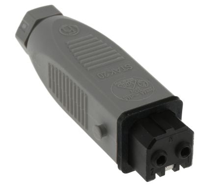 Hirschmann, ST IP54 Grey Cable Mount 2+PE Straight Heavy Duty Power Connector, 16A, 250V