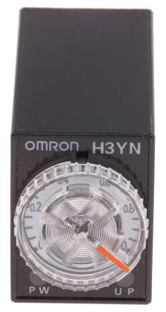 Omron H3YN Series Panel Timer Relay, 4-Contact, 125 V dc 12V ac, 0.1 min to 10 h, Multifunction-Function, 4 NO/4 NC