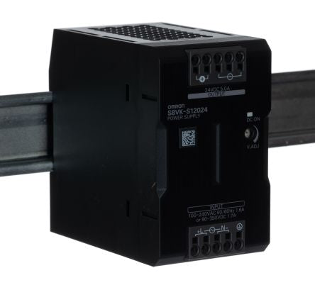 Omron S8VK-S Switched Mode DIN Rail Power Supply 350 V dc, 264V ac AC/DC Input 24V dc, 5 A Output DC 120 W
