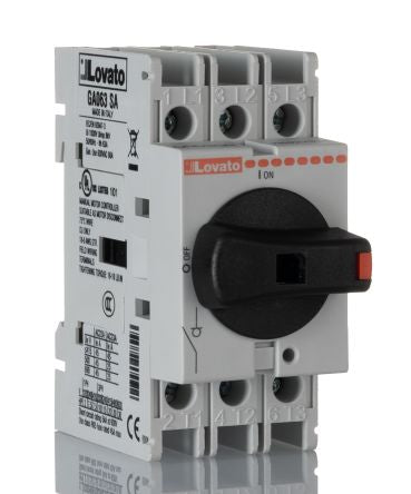 Lovato 3-Pole DIN Rail, Screw Switch Disconnector -, IP65, 63A, 22 kW