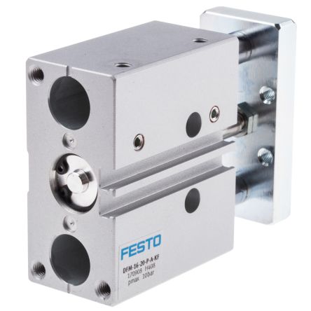 Festo Pneumatic Guided Cylinder - 170908 16 mm Bore, DFM Series, 20 mm Double Acting Acting