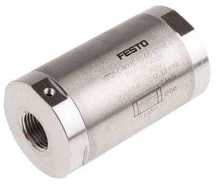 Festo VZQA Series Pinch Valve Pinch Valve, 3412426, Inlet Female, Threaded Female, Outlet Female Threaded Female