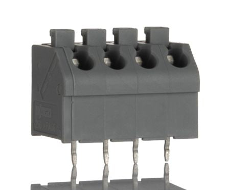 WAGO 250 Series PCB PCB Terminal Block Female Solder Pin, 4-Pole, 4-Way