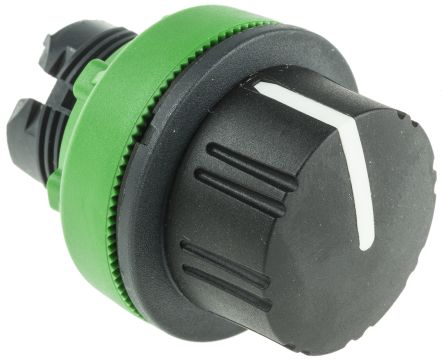 Schneider Electric Harmony XB5 Series 2 Position Selector Switch Head, 30 mm Cutout, Black Handle, IP67, IP66, IP69K
