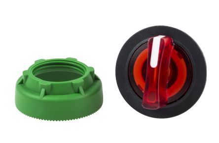 Schneider Electric Harmony XB5 Series 3 Position Illuminated Selector Switch Head, 30 mm Cutout, Red Handle, IP66,