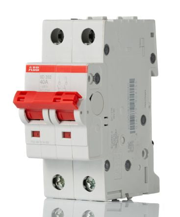 ABB 2-Pole DIN Rail Isolator Switch -, IP40, IP20, 40A