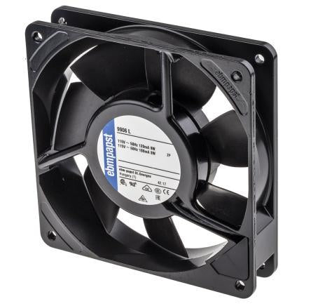 ebm-papst 9900 Series Axial Fan, 115V ac, 100 m³/h, 8 W, 70 mA Max 119 mm, 119mm, 25 mm
