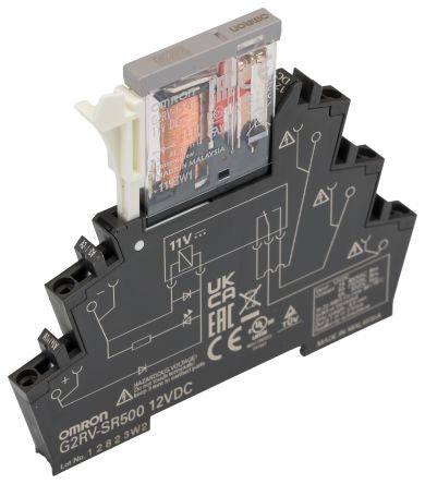 Omron DIN Rail Power Relay, 12V dc Coil, 6A Switching Current, SPDT