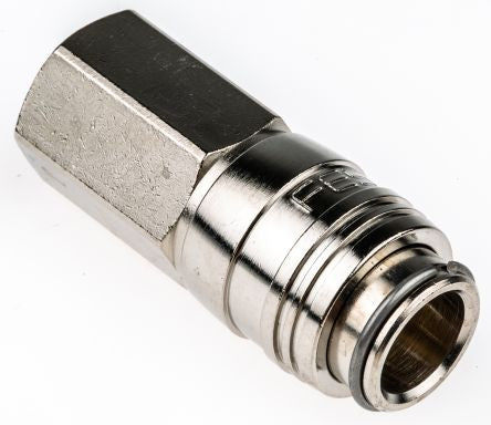 Festo Brass Pneumatic Quick Connect Coupling, 1/8 in Female G