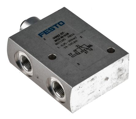 Festo Plunger Pneumatic Manual Control Valve VMEF Series, G G 1/8, 8031295