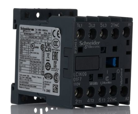 Schneider Electric TeSyS K Contactor, 110V ac Coil, 3-Pole, 20 A, 4 kW 230V, 3 NO, 690V ac
