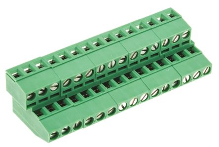 Phoenix Contact MKKDS 1.5/ 3-5.08 Series Straight Wave Soldering Mount PCB Terminal Block, 6 Contact(s), 5.08 mm Pitch,