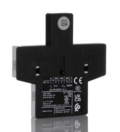 Eaton Auxiliary Contact, 2 Contact, 1 NO/1 NC, DILM, Side, 4 A, 500V, 278425 DILM1000-XHI11-SI