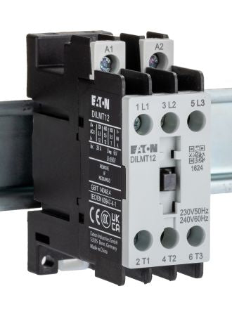 Eaton DILMT Contactor, 240V ac Coil, 3-Pole, 12 A, 5.5 kW 230V, 3 NO, 660V