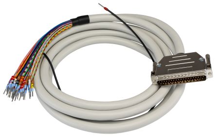 Phoenix Contact Male D-Sub 37-Pin Unterminated Cable, 3 m Semi-Rigid Polyvinyl Chloride, 25/S, CABLE-D-37SUB/M/OE/0
