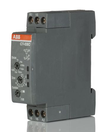 ABB CT-C Series DIN Rail Timer Relay, 1-Contact, 110 to 130 V ac 110V ac, 130 V ac, 0.1 to 10 s, 1-Function, SPDT Switch
