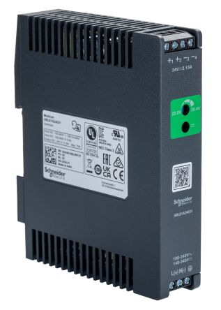 Schneider Electric Modicon ABL Regulated Switch Mode DIN Rail Power Supply 340V ac/dc AC/DC Input 24V dc, 3.13 A Output