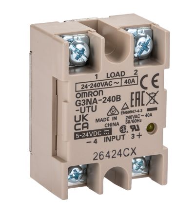 Omron G3NA Series Solid State Relay, 40 A Load, Surface Mount, 240 V ac Load, 24V ac Control