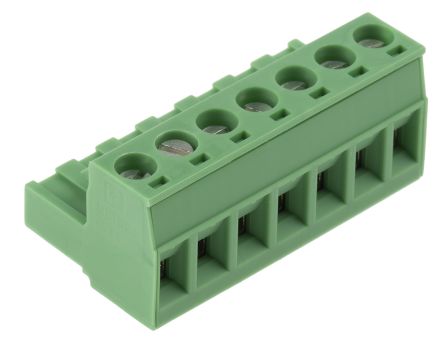 Phoenix Contact MSTB 2.5/7-ST-5.08 Series Pluggable Terminal Block, 7-Contact, 5.08 mm Pitch, 1 Row, 1757064