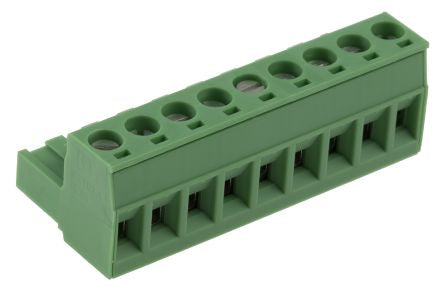 Phoenix Contact MSTB 2.5/9-ST-5.08 Series Pluggable Terminal Block, 9-Contact, 5.08 mm Pitch, 1 Row, 1757080