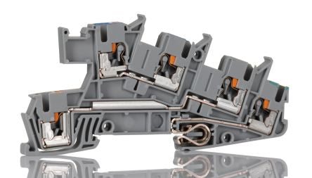 Phoenix Contact 5-Way DIN Rail Earth Terminal Block, 4mm², 12AWG Wire, Push-in, Polyamide Housing