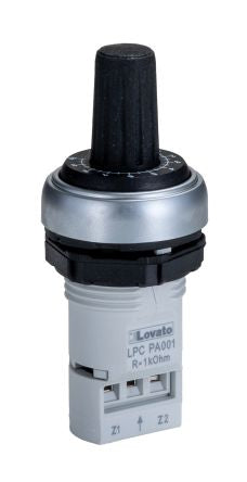 Lovato LPCP 1 kΩ Rotary Potentiometer 1-Turns 1-Gang Panel, LPCPA001