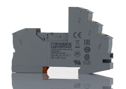 Phoenix Contact RIF-1-BPT/2X21 2 Way 250V ac/dc DIN Rail Relay Base, for use with Miniature Power Relay