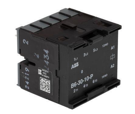 ABB B6 Contactor, 220V, 240 V Coil, 3-Pole, 12 A, 4 kW 240V ac, 3 NO