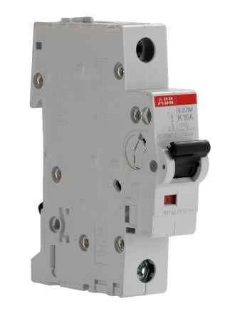 ABB System Pro M Compact S200M Miniature Circuit Breaker, 1-Pole, 16A, Type K, 253V ac AC, 72 V dc DC, 15 kA Breaking