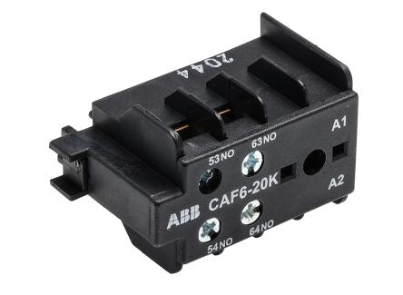ABB Auxiliary Contact, 2 Contact, 2 NO, CAF6-20K, Front, 6 A, 250.69kV, GJL1201330R0005 CAF6-20K