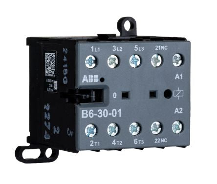 ABB B6-30-01 Contactor, 127V Coil, 3-Pole, 20 A, 4 kW 127V, 3 NO