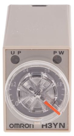 Omron H3YN Series DIN Rail Timer Relay, 2-Contact, 24 V ac 24V ac, 0.1 min to 10 h, Multifunction-Function, DPDT Switch