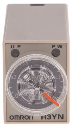 Omron H3YN Series DIN Rail Timer Relay, 4-Contact, 200 to 230 V ac 200V ac, 230 V ac, 0.1 min to 10 h,
