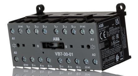 ABB VB Contactor, 24V Coil, 3-Pole, 20 A, 5.5 kW 24V ac, 3 NO