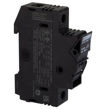 Phoenix Contact 3048386 Fuse Terminal Block Black, 16mm², 1-Level, Screw