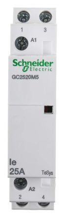 Schneider Electric TeSyS GC Contactor, 230V ac Coil, 2-Pole, 25 A, 1.3 W 220V, 2 NO, 250V ac