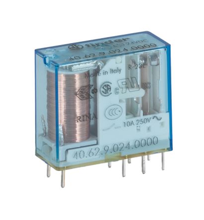 Finder PCB Relay, 24V dc Coil, 10A Switching Current, DPDT