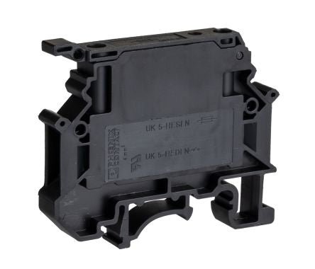 Phoenix Contact 3000539 UK 5-HESI N 3000539 Series Fuse Modular Terminal Block Black, 2-Level Fused, Screw