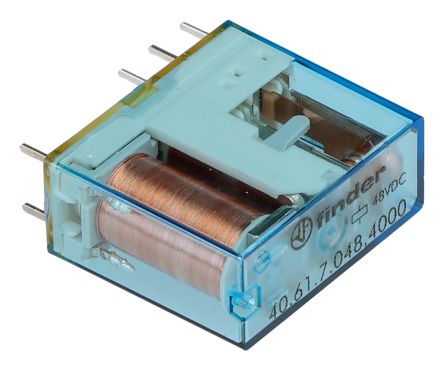 Finder PCB Power Relay, 48V dc Coil, 16A Switching Current, SPDT