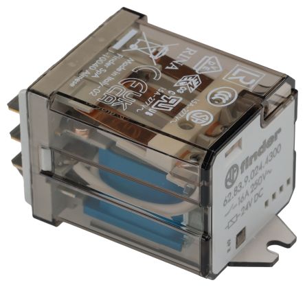 Finder Flange Power Relay, 24V dc Coil, 16A Switching Current, 3PST